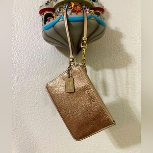 Coach Metallic Gold Wristlet Clutch